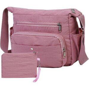 Nylon Crossbody Bag Set Waterproof Lightweight Multiple Pockets Daily Travel
